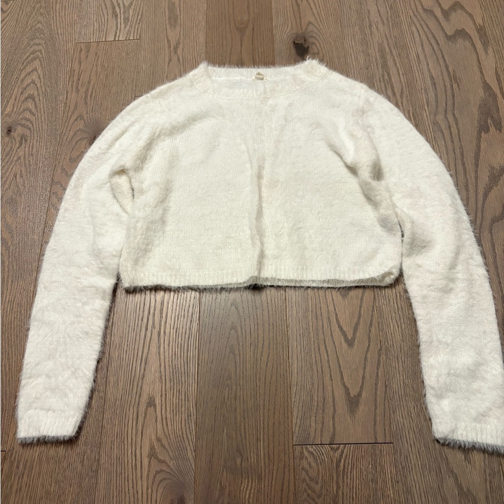 Garage White Knit Cardigan Sweater